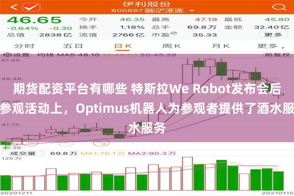 期货配资平台有哪些 特斯拉We Robot发布会后的参观活动上，Optimus机器人为参观者提供了酒水服务