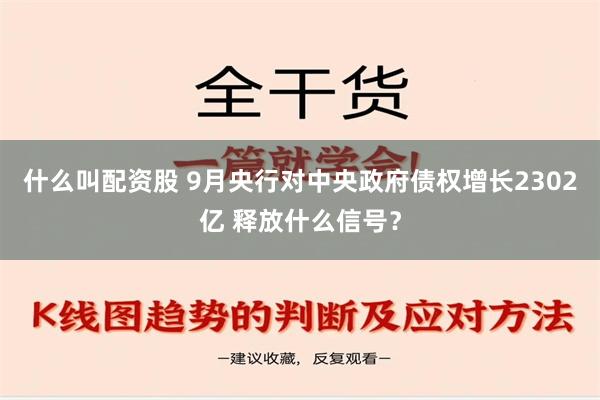 什么叫配资股 9月央行对中央政府债权增长2302亿 释放什么信号？