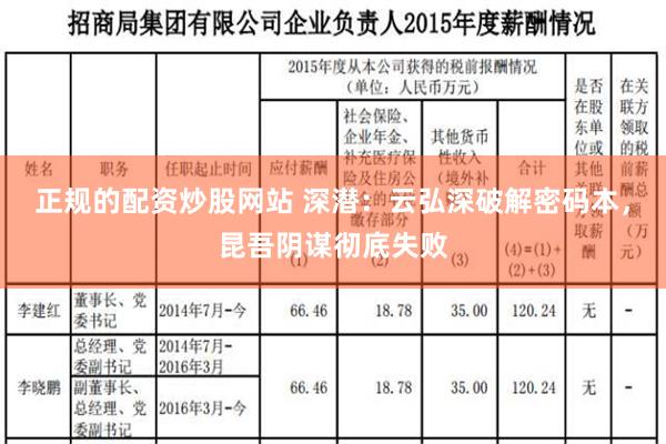 正规的配资炒股网站 深潜：云弘深破解密码本，昆吾阴谋彻底失败